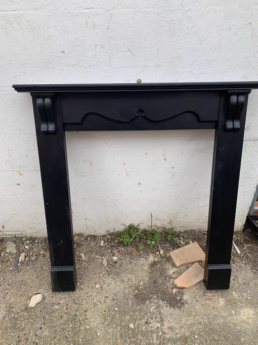 Wooden fire surround, fair condition, £45 ono