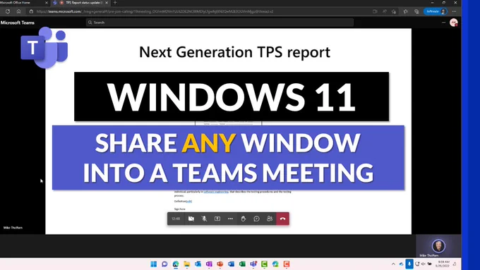 Picture of share any windows in Teams into a meeting