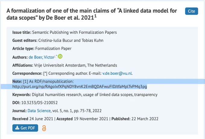 Where to find the formalization as an RDF/nanopublication.