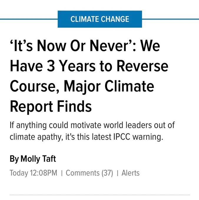 ‘It’s Now Or Never’: We Have 3 Years to Reverse Course, Major Climate Report Finds
If anything could motivate world leaders out of climate apathy, it's this latest IPCC warning.
By Molly Taft
Today 12:08PM
For Gizmodo