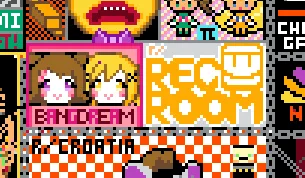 A screenshot of the final form of Reddit's r/place, zoomed and cropped to show the Rec Room logo