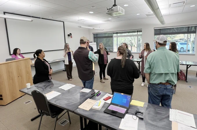 County extension agents training in a classroom.