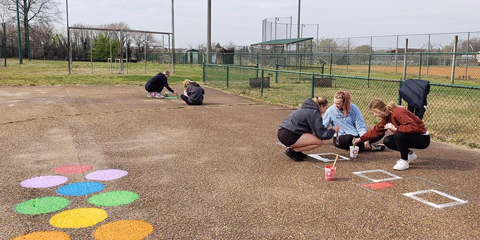 VCU School of Education students volunteer at the SOE Day of Service to Support Fox Elementary School on April 5, 2022.
