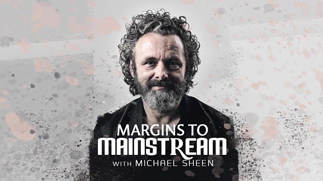 Headshot of Michael sheen used to advertise BBC radio podcast Margins to Mainstream in which he introduces the winners of Writing Chance bursaries and reads their work. 