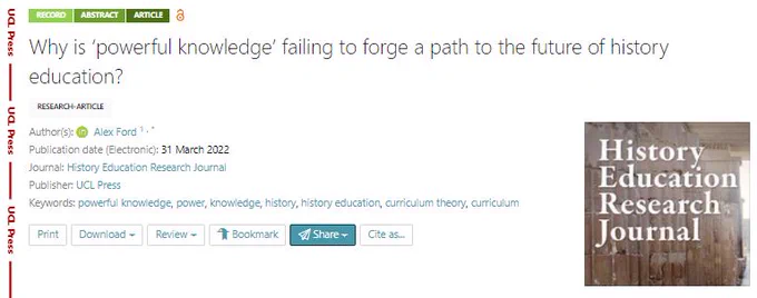 Why is ‘powerful knowledge’ failing to forge a path to the future of history education?