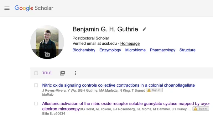 Ben's Google Scholar Profile