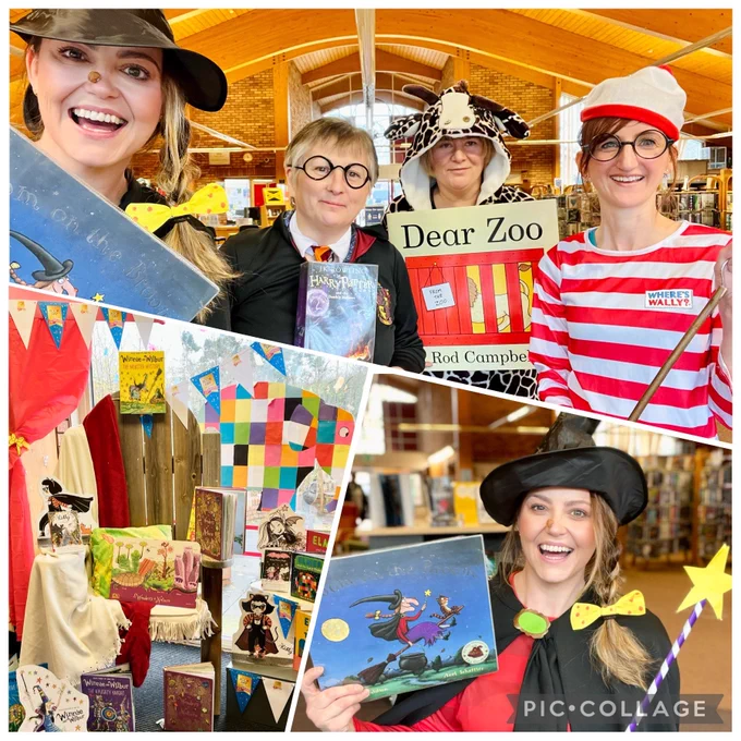 Staff collage dressed up for world book day