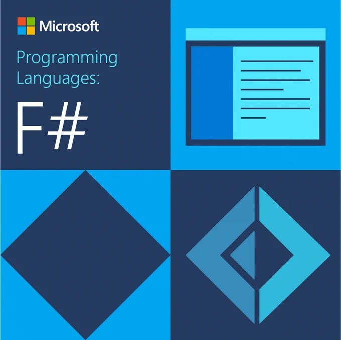 F# witha blue grahpic around it. 