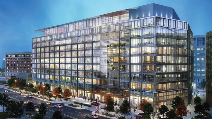 Rendering of the the future mixed-use complex will entail retail and restaurant space, six stories of hotel, office space and amenity space. 