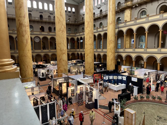 Building museum DC with smithsonian craftshow ongoing