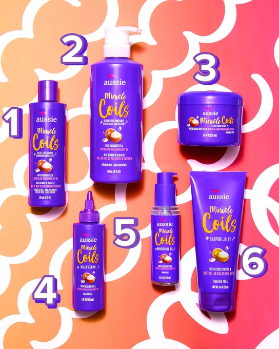 Aussie Miracle Coils hair product collection