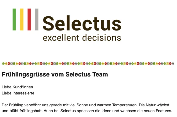 Selectus Newsletter