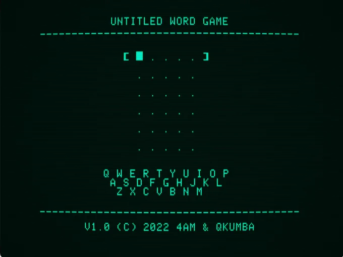 screenshot from "Untitled Word Game"