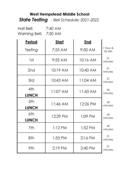 bell sched