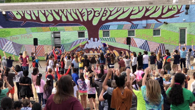 Outdoor concert at FPGB Elementary with Mister G!