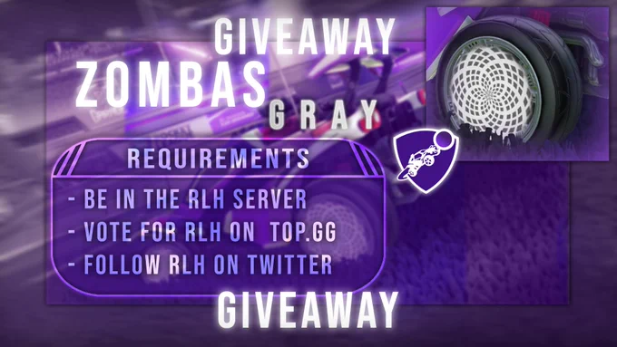 Giveaway - Zombas Gray. Requirements: be in the RLH server, vote for RLH on Top.GG & follow RLH on Twitter.