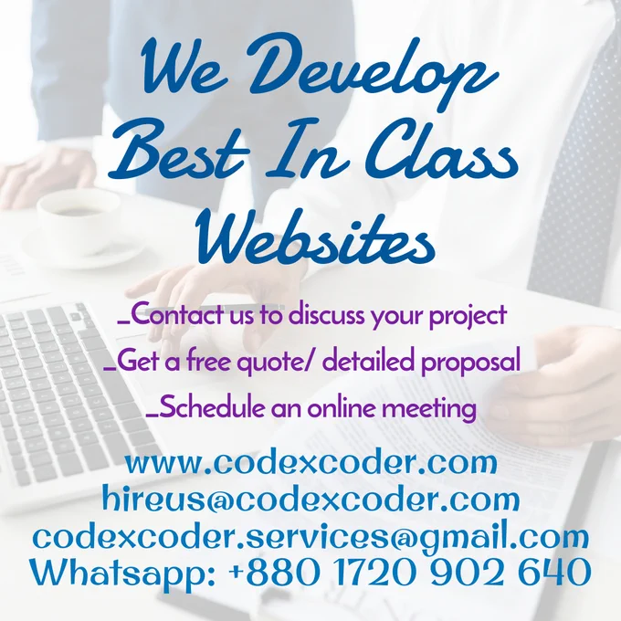 Web design and development services of codexcoder