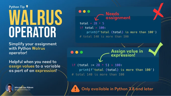 Simplify your assignment with Python Walrus operator!