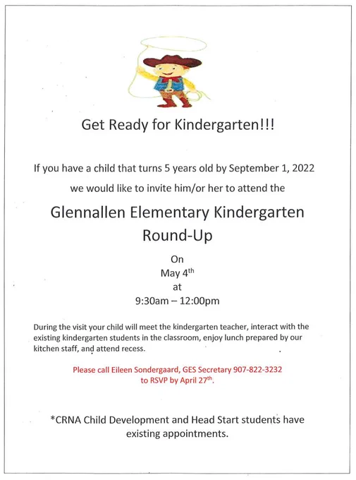 2022 Kindergarten Round up