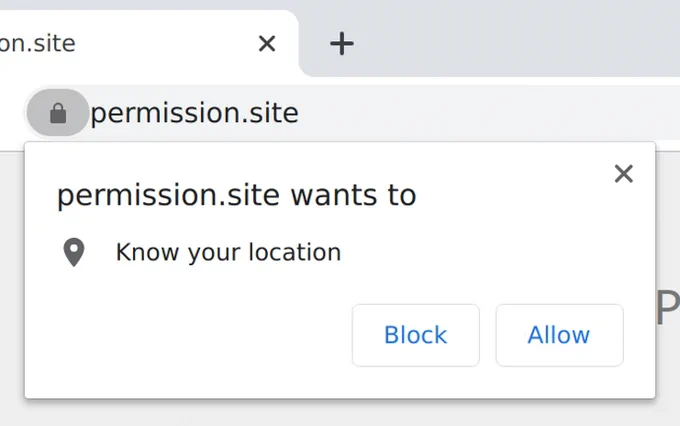Permission dialog boxes ("permission.site wants to know your location: block/allow") are pervasive, and we can do better.