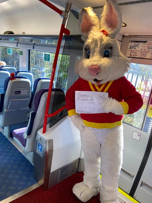 Easter Bunny on board the Easter Family Train to Portrush