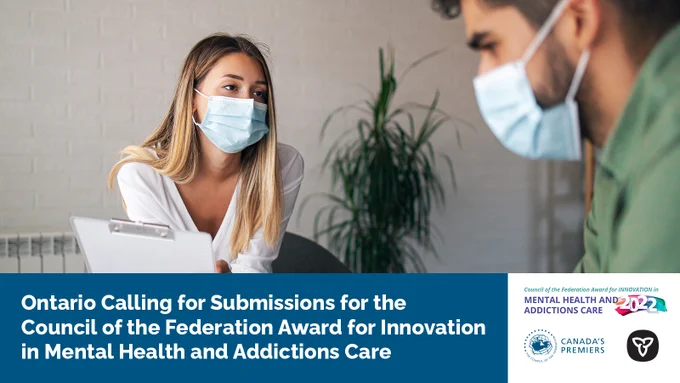 Ontario Calling for Submissions for the Council of the Federation Award for Innovation in Mental Health and Addictions Care