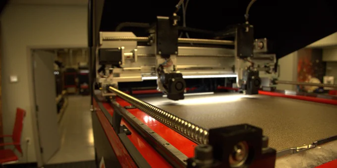A large IC3D Printers Virago 700 industrial 3D printer stands in an office ready to create.