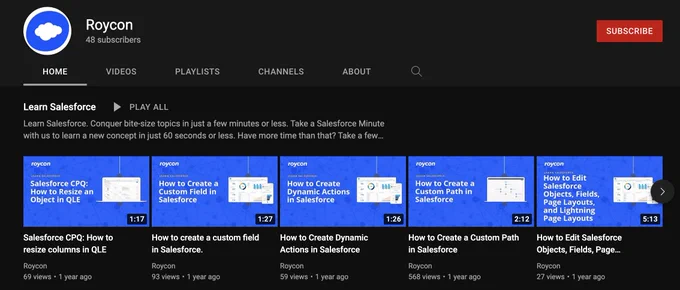 Learn Salesforce in quick one or two-minute videos. This series is dedicated to helping you learn how to successfully use salesforce. Subscribe to our channel to get the new videos weekly. 
