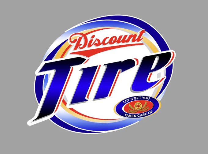 Discount Tire Logo modified to look like the Miller Lite logo from a 2005 era Rusty Wallace race car.