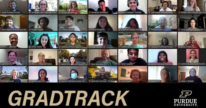 Screen capture of meeting for GradTrack online program
