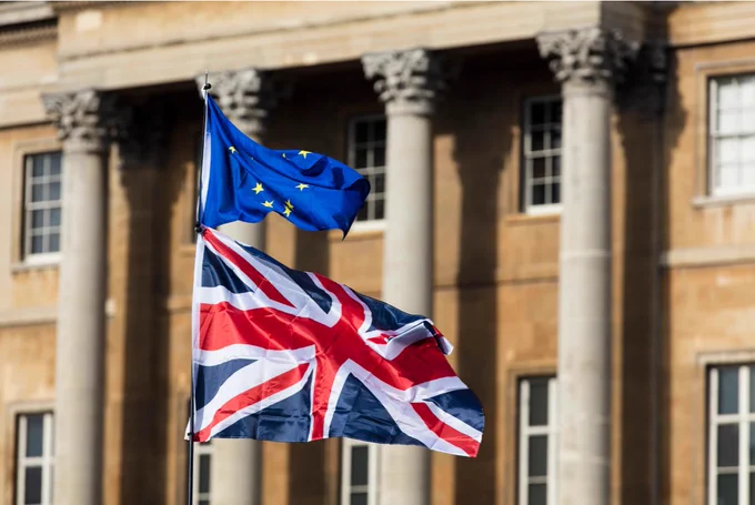 Flags of EU and UK