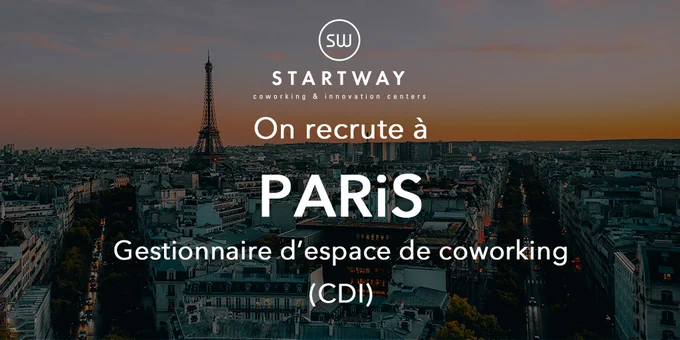 Pour continuer son développement Startway recrute des responsables d'espaces de coworking ainsi que des équipiers polyvalent pour animer et faire vivre nos espaces de travail et de vie. Startway à Paris c'est plus de 20 espaces de coworking . Postes à pourvoir en CDI
