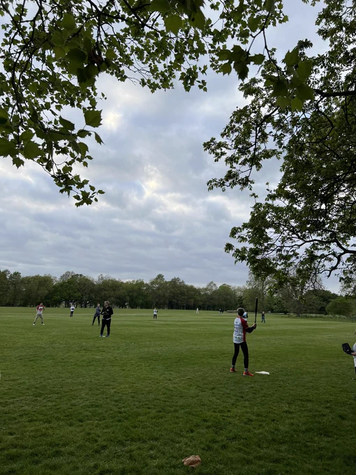 Millie about to bat for the basemakers in Regent’s Park