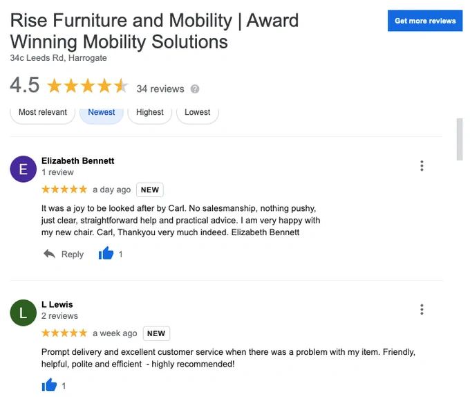 Happy customer reviews from Google for Rise Mobility. Award winning mobility solutions for later life.
Helping one person might not change the world...But it could change the world for one person.