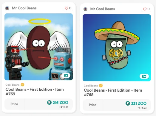 Two of the Cool Beans listed today