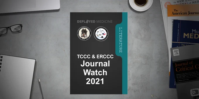 A continuous review of medical literature allows us to keep pace with evidence-based medicine and provide the best guidelines and best practices in tactical combat casualty care.
Posting of articles does not imply agreement or disagreement with the contents nor constitute a change in TCCC or ERCCC practices.

Links are provided to respective publications for further reading and research. Additional log-in requirements may be required at various websites. The JTS and Deployed Medicine does not provide downloadable articles or free access to journal sites. Access may be acquired through service medical departments/commands or medical agencies/organizations.

www.deployedmedicine.com