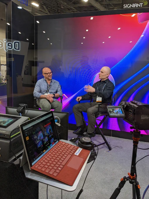 Microsoft at NAB | Digital Experience Solution:

Evertz, Vince Silvestri - How the Cloud helps storytellers 

At NAB 2022, Evertz’ BRAVO Studio will be part of the Digital Experience Solution, a collaboration between Microsoft, Lumen, Evertz and MediaKind, which will be showcased on Microsoft’s booth (#W3017).  Leveraging Microsoft Azure, BRAVO Studio will be used to produce a live, multi-camera podcast at Microsoft Booth throughout the NAB event.   