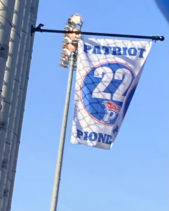 Flag for #22 at the game.