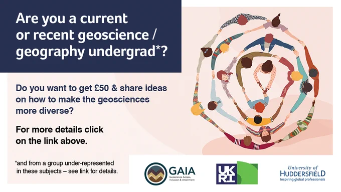 Are you a current or recent geoscience/geography undergrad and from a group under-represented in these subjects? Do you want to get £50 and share ideas on how to make the geosciences more diverse? For more details, click on the link in the Tweet.