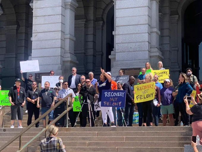 Candice Bailey, an Aurora-based activist, speaks at a rally.