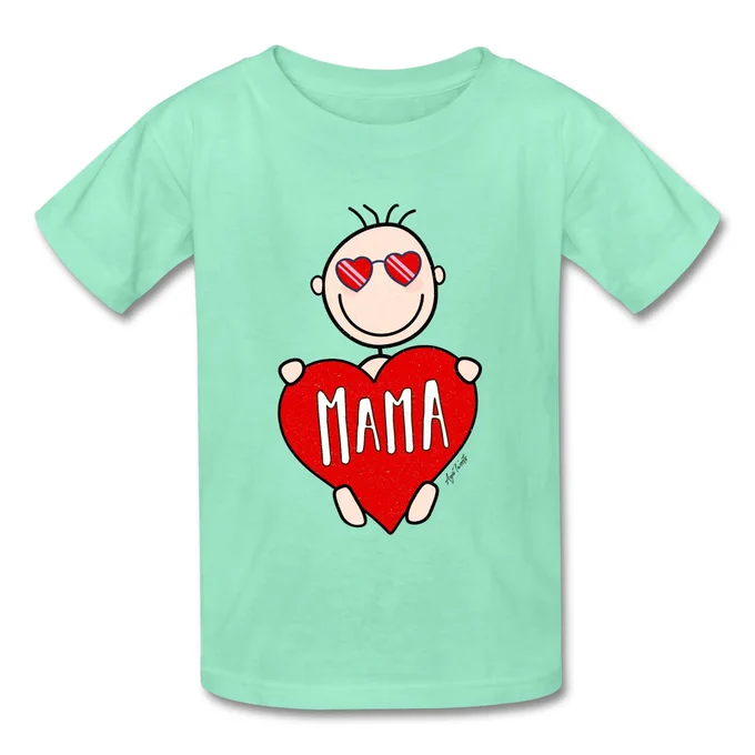 Tarzipan Mom Lover - Mama Love Boy by AyaTweets. For Mother's Day 2022. Published in collaboration with AyaTweets. Vintage Design.
Getting the kiddos dressed for school or play just got easier. Reach for the Hanes Youth T-Shirt on busy mornings, and your kids will be ready for whatever comes next! This original style features a classic fit, tear-away tag and comfortable fabric to ensure maximum versatility.
Brand: Hanes
Fabric weight: 6.1 oz (heavyweight)
Material: 100% comfort soft cotton (Heather gray is 90% cotton/10% polyester)
tear-away tag
Coverseamed neck, double-needle stitching
Imported product, printed & processed in the USA
Made with sustainably sourced USA grown cotton