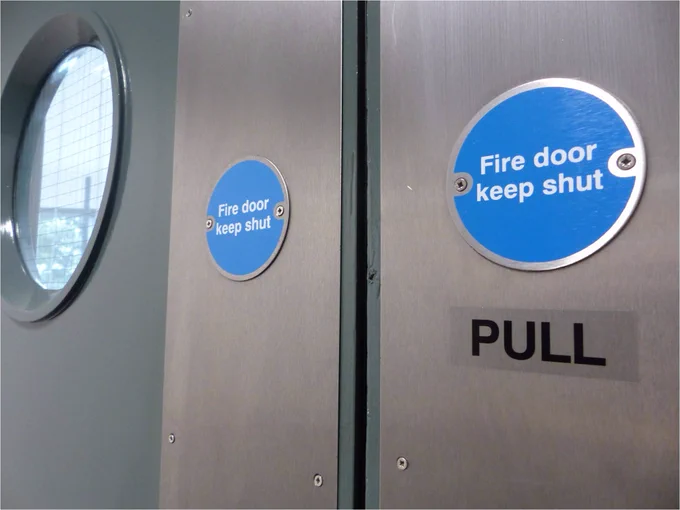 An image of a fire door.
