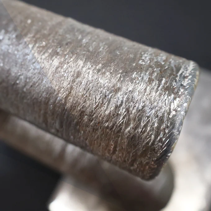 Wire Additive Manufactured, metal 3D printed 1.75D pipe. Material ER70