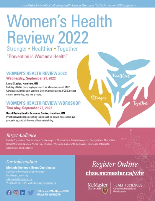 Women's Health Review brochure pages