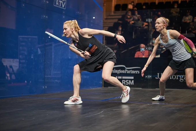 Danielle Letourneau and Anna Serme on court at Grand Central Terminal
