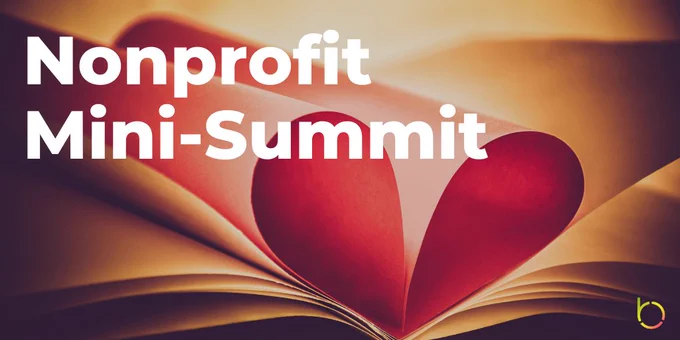 Event Image: Nonprofit Mini-Summit Text over book page folded into a heart