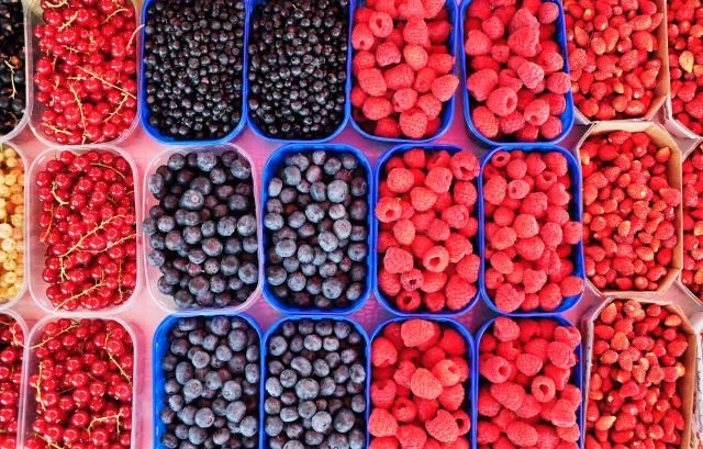Berries in containers
