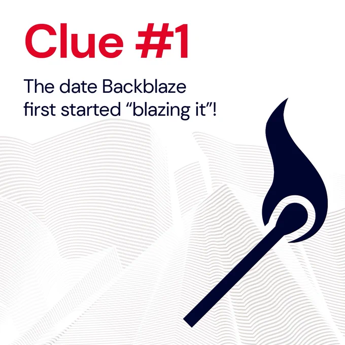 Clue #1: The date Backblaze first started "Blazing It"! 