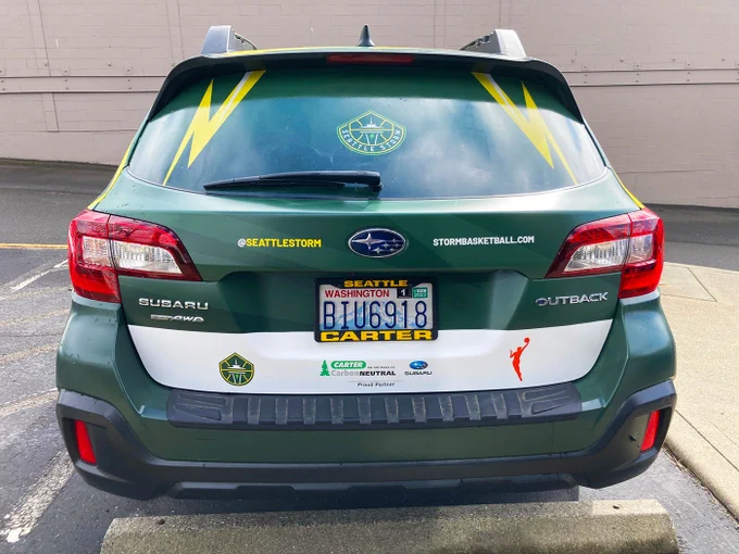 Seattle Storm Subaru Wrap, completed by SuperGraphics.