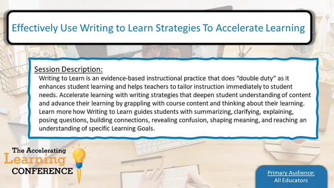 Registration is open for The Accelerating Learning Conference on July 19-20, 2022. All educators are welcome to attend!